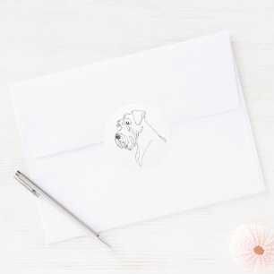 Hand Painted Schnauzer Minimalist Dog Artwork Classic Round Sticker