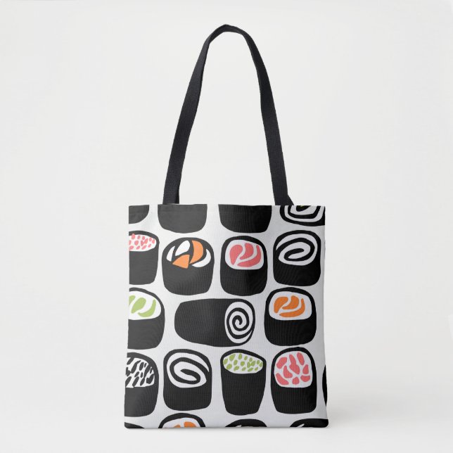 Hand painted seamless pattern with Asian food on v Tote Bag (Front)