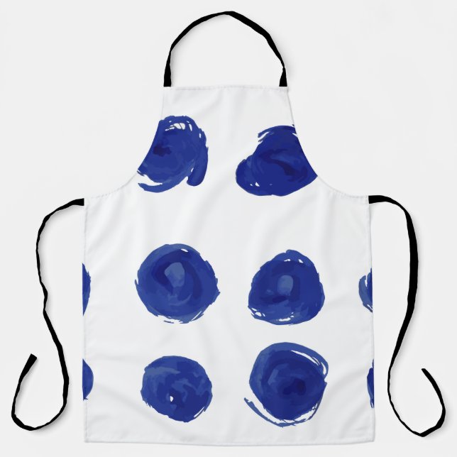 Hand painted seamless polka dots pattern apron (Front)