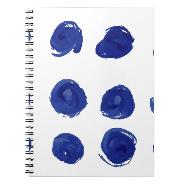 Hand painted seamless polka dots pattern notebook (Front)