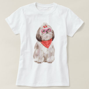 Hand-painted Shih Tzu Puppy Dog T-Shirt