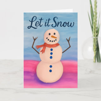 Hand-Painted Snowman Holiday Greeting Card
