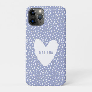 Hand painted spot and heart personalised iPhone 11 pro case