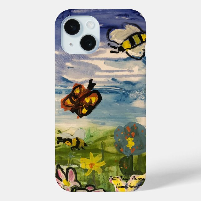Hand Painted Spring Children's Art Case-Mate iPhone Case (Back)