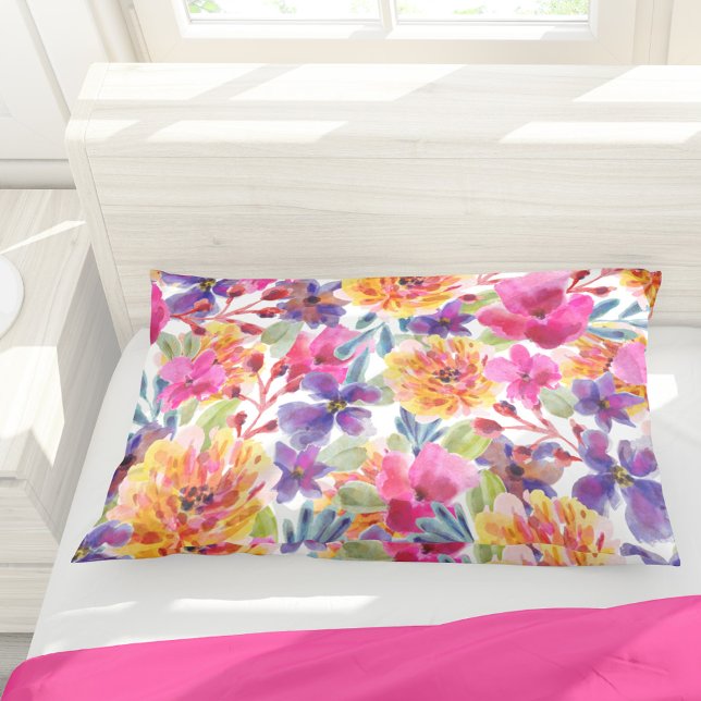Hand Painted Spring Watercolor Florals Pillowcase (Creator Uploaded)