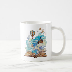 Hand Painted Storybook Flying Castle Watercolor Coffee Mug