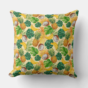 Hand Painted Summer Tropical Pattern Cushion