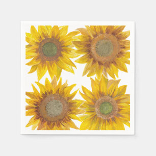 Hand Painted Sunflower Napkins