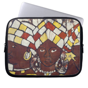 Hand painted textiles depicting every day laptop sleeve