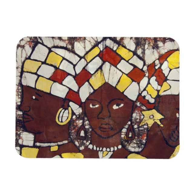 Hand painted textiles depicting every day magnet (Horizontal)