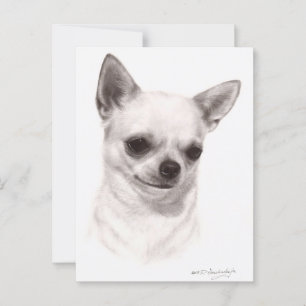 Hand Painted Thoughtful Chihuahua Postcard