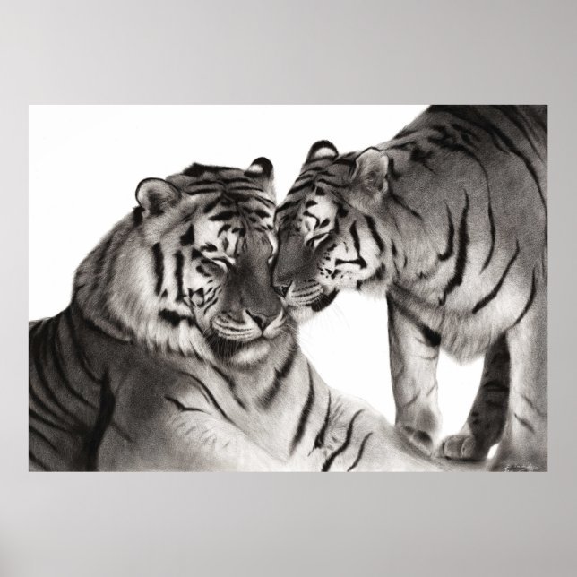 Hand Painted Tiger Artwork - Wildlife Wall Decor (Front)