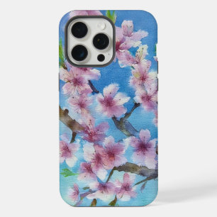 Hand Painted Trendy Watercolour Cherry Blossoms iPhone 15 Pro Max Case