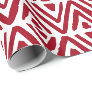Hand Painted Triangles, Rows of Diamonds Christmas Wrapping Paper