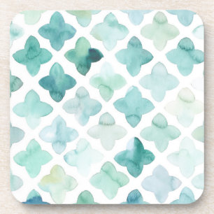 Hand Painted Turquoise Pattern Coaster