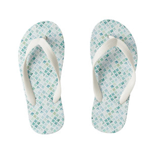 Hand Painted Turquoise Pattern Kid's Thongs