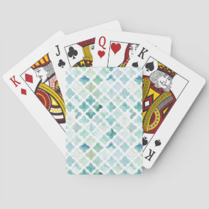 Hand Painted Turquoise Pattern Playing Cards