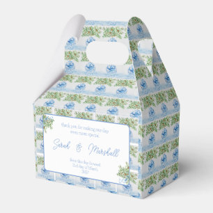 Hand Painted Tuscan Blue Ginger Jars Wedding Favour Box
