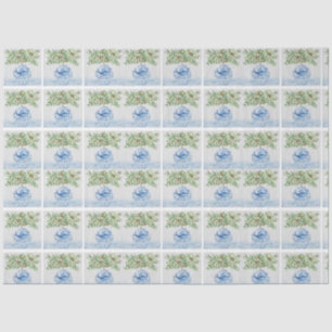 Hand Painted Tuscan Blue Ginger Jars Wedding Tissue Paper