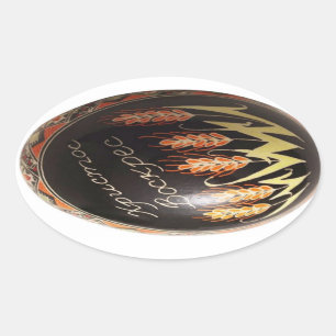 Hand painted Ukrainian Easter egg Oval Sticker