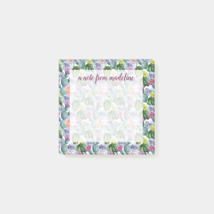 Hand Painted Watercolor Cactus Pattern Post-it Notes
