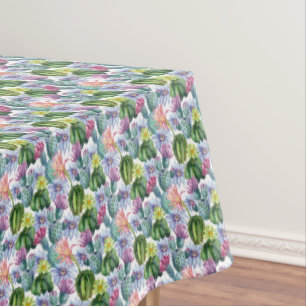 Hand Painted Watercolor Cactus Pattern Tablecloth