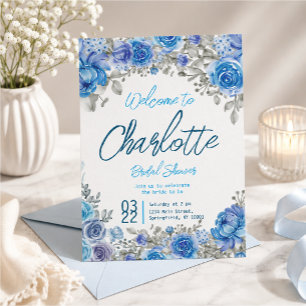 Hand-Painted Watercolor Floral Bridal Shower  Invitation