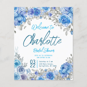 Hand-Painted Watercolor Floral Bridal Shower Pedes Flyer