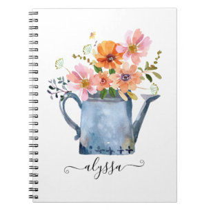 Hand-Painted Watercolor Floral Notebook