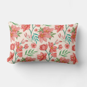 Hand Painted Watercolor Floral Pattern-54098 Lumbar Cushion