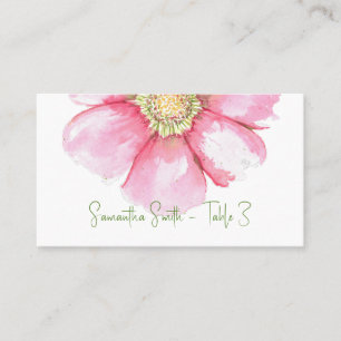 Hand Painted Watercolor Flower Custom Name - Table Place Card