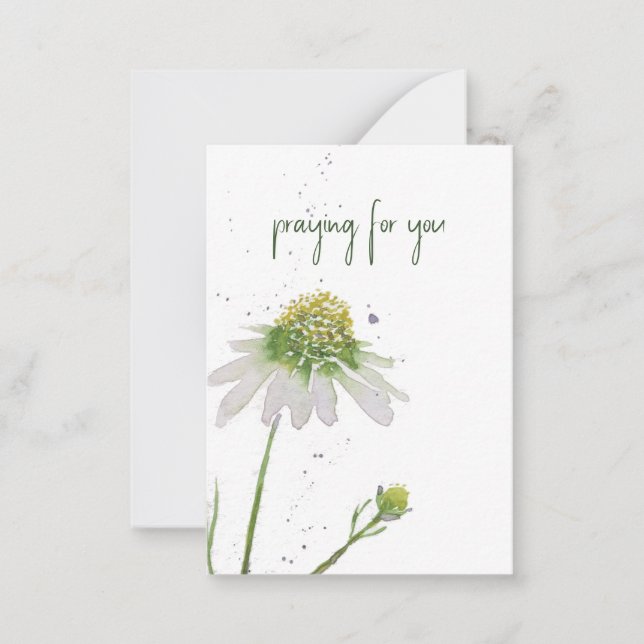 Hand Painted Watercolor Flower | Praying For You Card (Front)