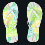 Hand Painted Watercolor Flowers Thongs<br><div class="desc">Girly and sweet watercolor flowers in aqua and yellow perfect for spring,  summer,  as well as for bride,  bridesmaids,  mother of the bride,  mother of the groom,  maid of honour,  flower girl gifts,  and more!</div>
