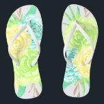 Hand Painted Watercolor Flowers Thongs<br><div class="desc">Girly and sweet watercolor flowers in aqua and yellow perfect for spring,  summer,  as well as for bride,  bridesmaids,  mother of the bride,  mother of the groom,  maid of honour,  flower girl gifts,  and more!</div>