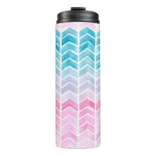 Hand painted watercolor gradient geometric blue an thermal tumbler