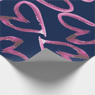 Hand-painted Watercolor Hearts Gift Wrap
