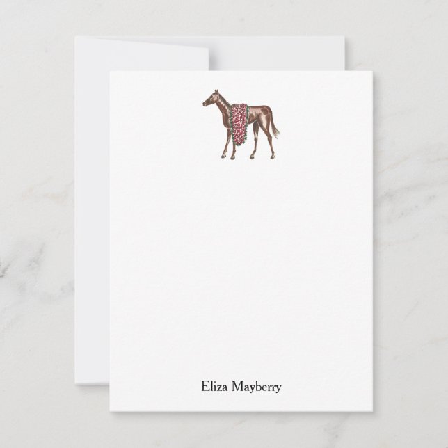 Hand Painted Watercolor Horse Stationery Invitation (Front)