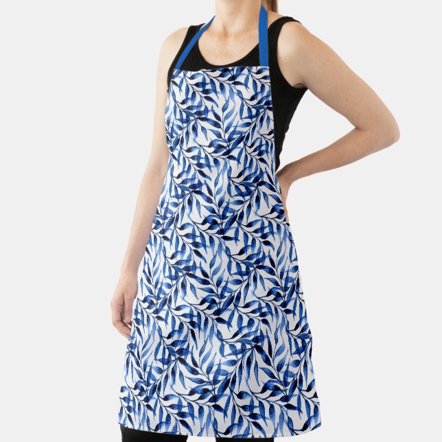 Hand Painted Watercolor Ink Pattern Apron (Insitu)