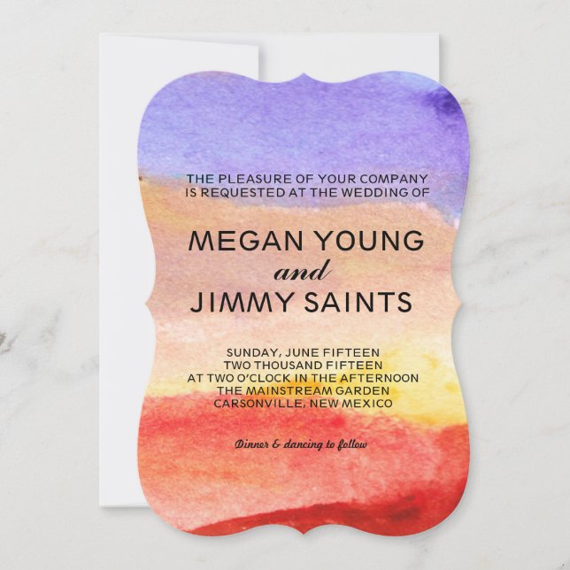 hand painted watercolor invitation (Front)