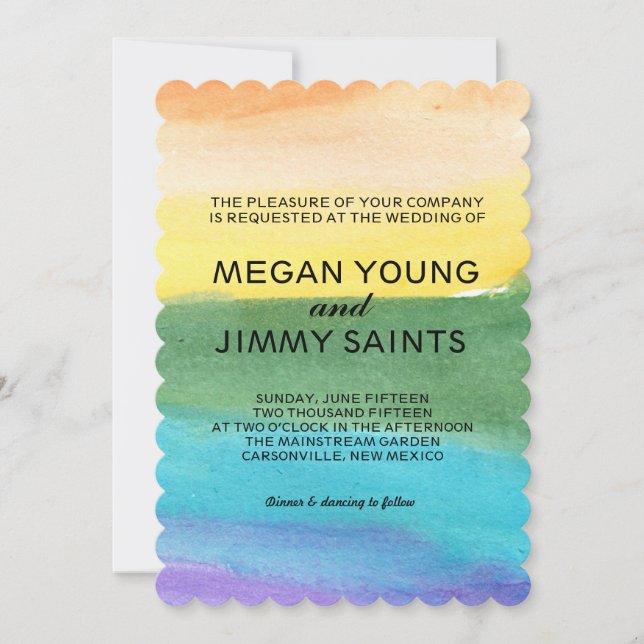 hand painted watercolor invitation (Front)