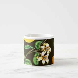 Hand Painted Watercolor Lemon Pattern Espresso Cup