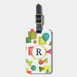 hand painted watercolor luggage tag