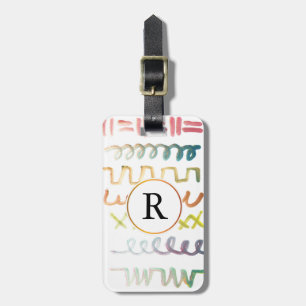 hand painted watercolor luggage tag