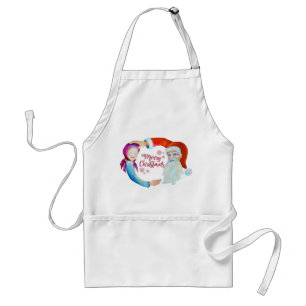 Hand-painted Watercolor Magical Santa Claus Standard Apron
