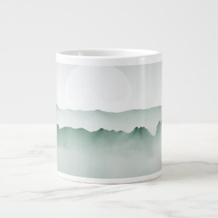 Hand Painted Watercolor Mountain Landscape Large Coffee Mug