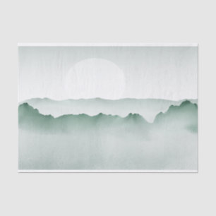 Hand Painted Watercolor Mountain Landscape Tissue Paper