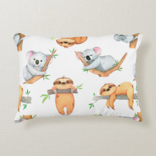 Hand painted watercolor pattern tropical cute anim decorative cushion