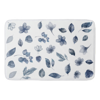 Hand Painted Watercolour Elements in Autumn Colour Bath Mat