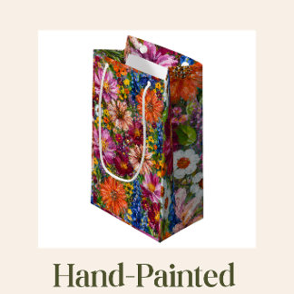 Hand Painted Wildflower Gift Bag | Colourful Garde