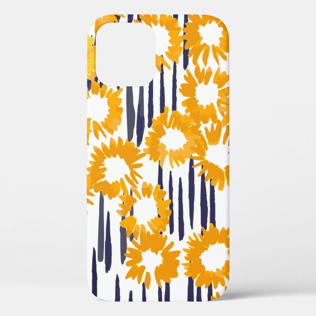 Hand painted yellow flowers seamless pattern Case-Mate iPhone case (Back)